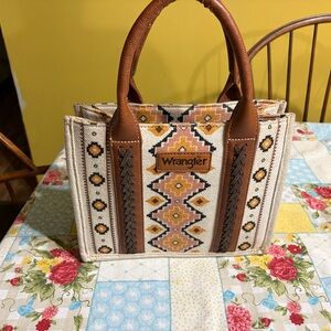 Wrangler Tan and Cream Patterned Tote
